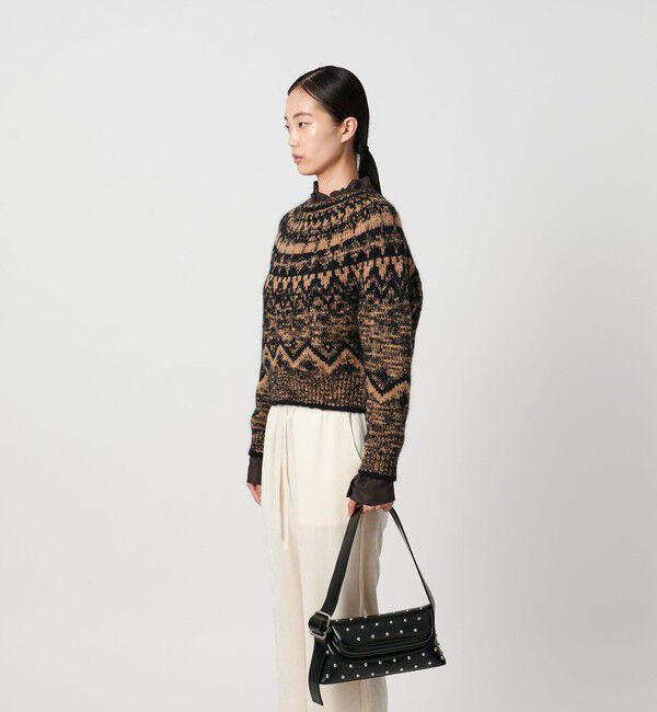 OSOI「＜OSOI＞FOLDER BROT STUD バッグ」|ショルダー・メッセンジャー|BLACK