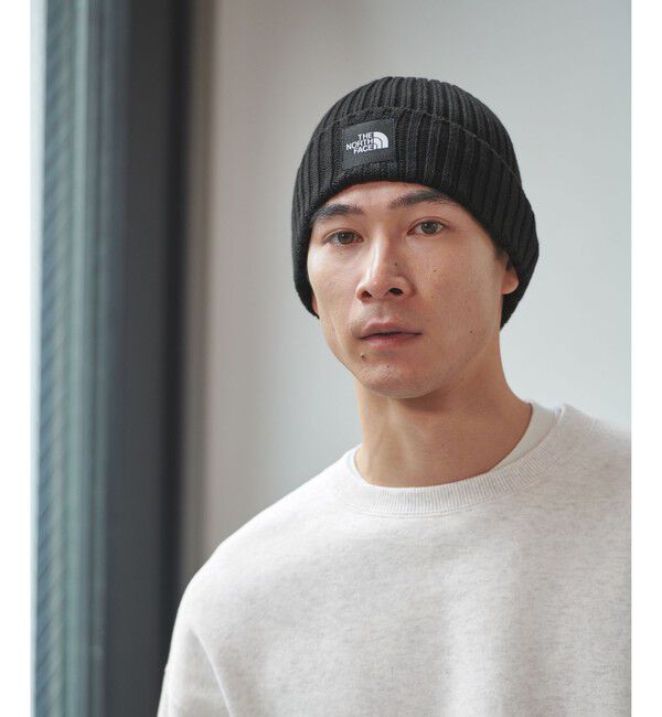 UNITED ARROWS green label relaxing「＜THE NORTH FACE＞ロゴ ビーニー」|ニット帽|BLACK