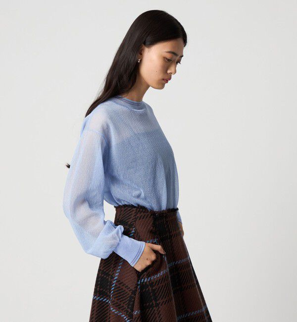 EMMEL REFINES「＜EMMEL REFINES＞EM シアー ライン ニット プルオーバー」|ニット・セーター|