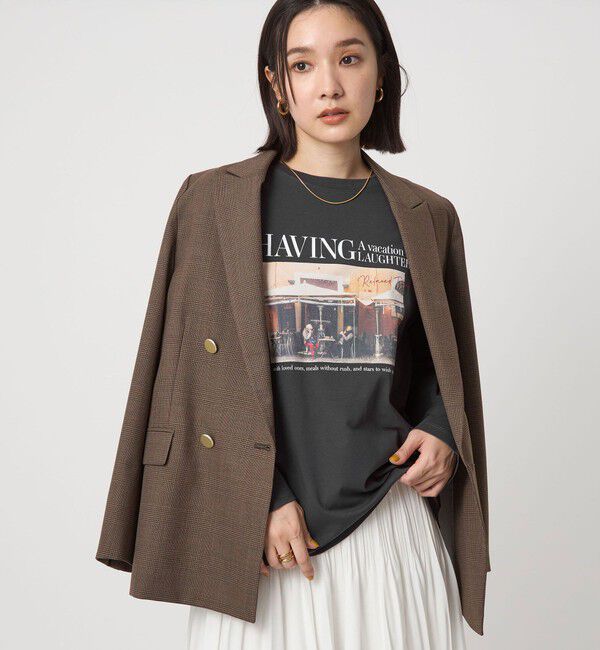 UNITED ARROWS green label relaxing「【WEB限定】＜at ease＞フォト ロングスリーブ Tシャツ」|Tシャツ・カットソー|DK.GRAY