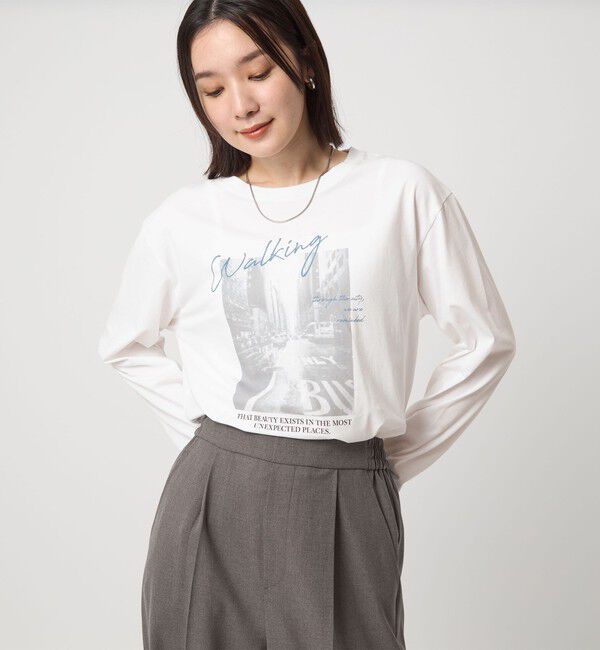 UNITED ARROWS green label relaxing「【WEB限定】＜at ease＞フォト ロングスリーブ Tシャツ」|Tシャツ・カットソー|