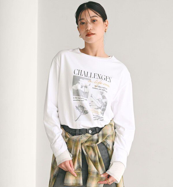 UNITED ARROWS green label relaxing「【WEB限定】＜at ease＞フォト ロングスリーブ Tシャツ」|Tシャツ・カットソー|