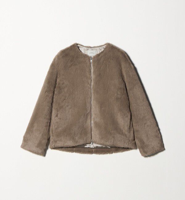 UNITED ARROWS green label relaxing「フェイクファー ノーカラー コート」|ノーカラーコート|