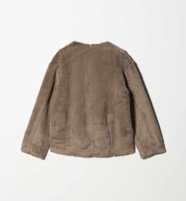 UNITED ARROWS green label relaxing「フェイクファー ノーカラー コート」|ノーカラーコート|