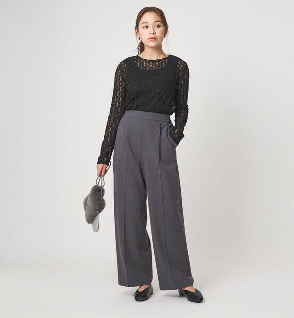 UNITED ARROWS green label relaxing「【WEB限定】＜at ease＞シャーリングレース プルオーバー カットソー」|Tシャツ・カットソー|