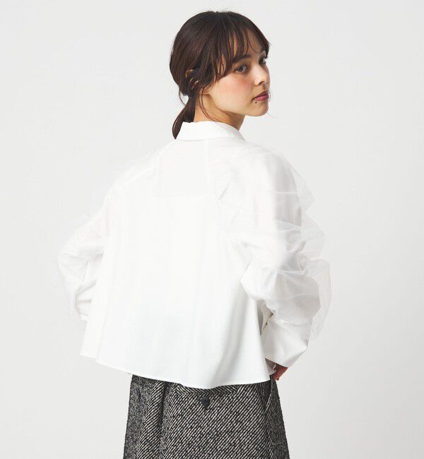 EMMEL REFINES「＜EMMEL REFINES＞EM チュールレイヤー ミニエリ シャツ」|シャツ・ブラウス|