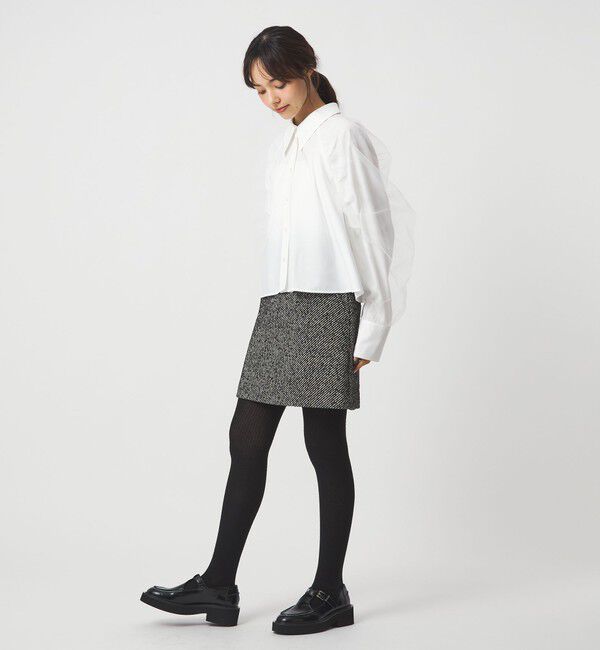 EMMEL REFINES「＜EMMEL REFINES＞EM チュールレイヤー ミニエリ シャツ」|シャツ・ブラウス|