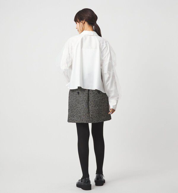 EMMEL REFINES「＜EMMEL REFINES＞EM チュールレイヤー ミニエリ シャツ」|シャツ・ブラウス|