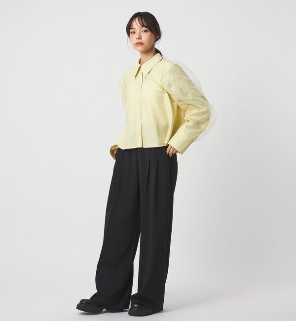 EMMEL REFINES「＜EMMEL REFINES＞EM チュールレイヤー ミニエリ シャツ」|シャツ・ブラウス|