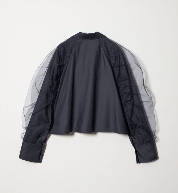 EMMEL REFINES「＜EMMEL REFINES＞EM チュールレイヤー ミニエリ シャツ」|シャツ・ブラウス|