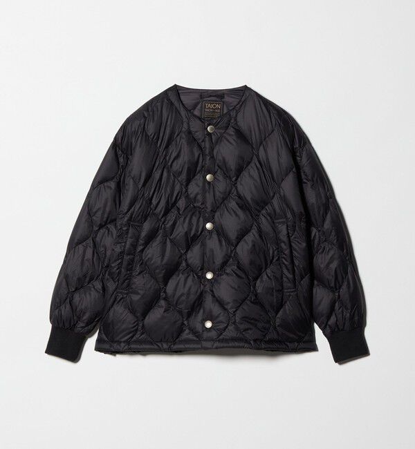 UNITED ARROWS green label relaxing「【別注】＜TAION＞ノーカラー ダウン / キッズ  120cm-130cm」|ダウン|BLACK