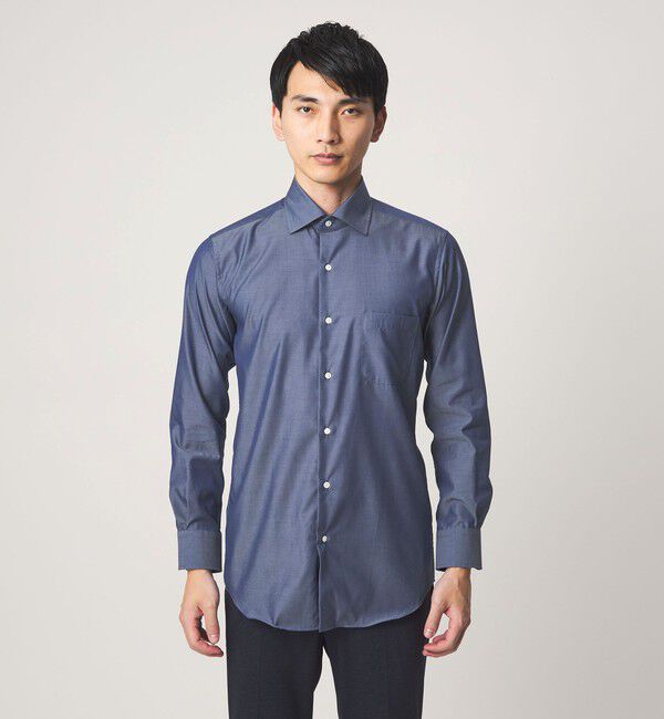 UNITED ARROWS green label relaxing「コットン シャンブレー ワイドカラー ドレスシャツ -イージーアイロン-」|シャツ・ブラウス|