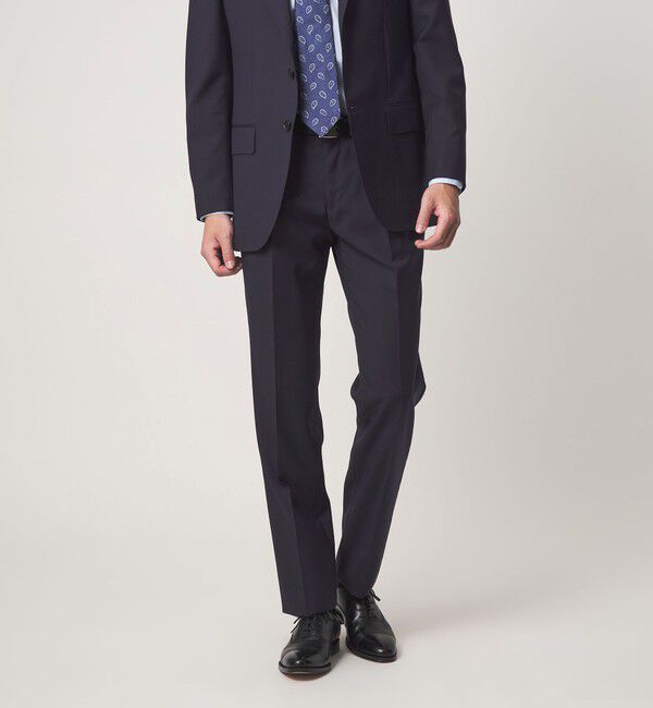 UNITED ARROWS green label relaxing「GUABELLO モヘヤ混トロピカル HX 1プリーツ スーツパンツ」|スーツ|NAVY