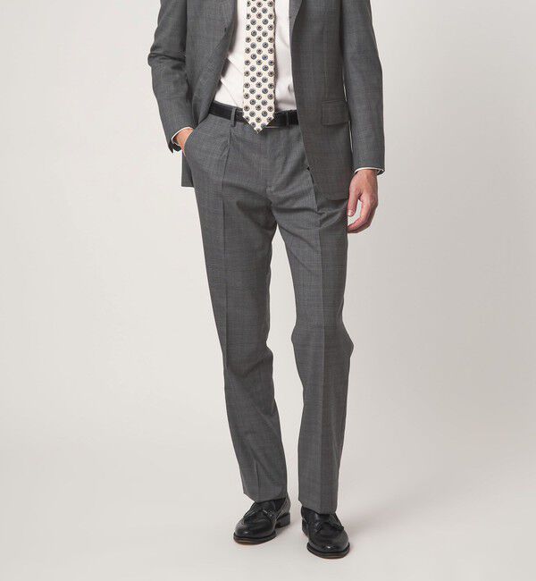 UNITED ARROWS green label relaxing「REDA グレンチェック HX 1プリーツ スーツパンツ」|スーツ|MD.GRAY