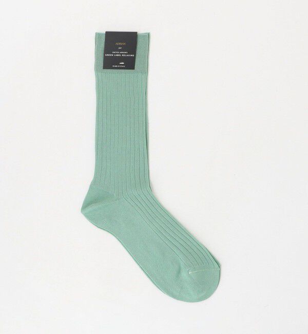 UNITED ARROWS green label relaxing「【別注】＜ADRIAN＞GLR リブ ソックス」|ソックス|LIME