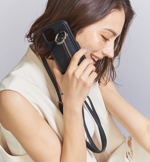 BEAUTY&YOUTH UNITED ARROWS「＜ajew＞CADENAS ストラップ iPhone14Pro ケース」|モバイルケース|BLACK