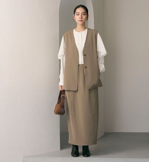 BEAUTY&YOUTH UNITED ARROWS「【WEB限定 Wardrobe DAILY MINIMAL】ダブルクロス リボンベルトジレ ウォッシャブル」|ベスト・ジレ|