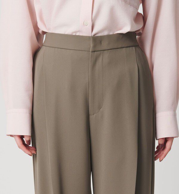 BEAUTY&YOUTH UNITED ARROWS「【WEB限定 Wardrobe DAILY MINIMAL】ダブルクロス タックワイドストレートパンツ -ウォッシャブル-」|スラックス|