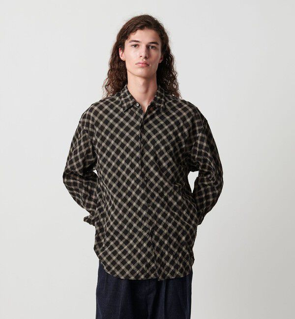 MONKEY TIME「バイアス シャーリング チェック シャツ」|シャツ・ブラウス|