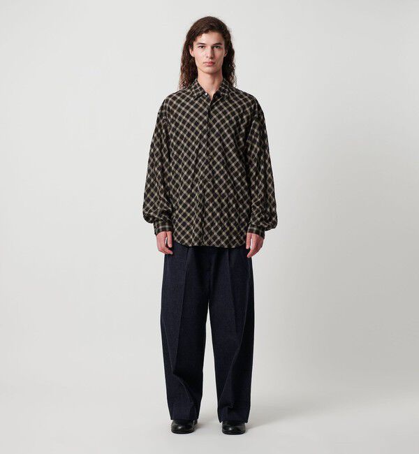 MONKEY TIME「バイアス シャーリング チェック シャツ」|シャツ・ブラウス|