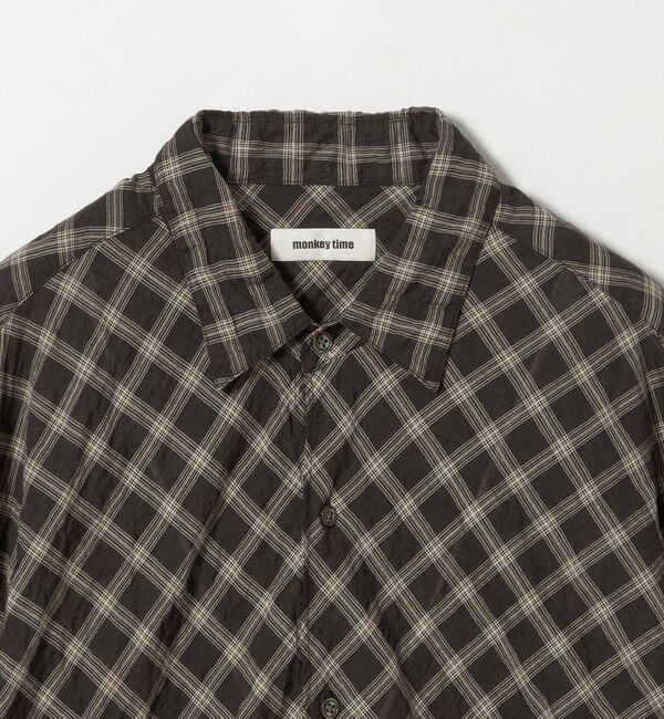MONKEY TIME「バイアス シャーリング チェック シャツ」|シャツ・ブラウス|