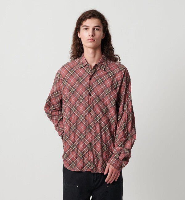 MONKEY TIME「バイアス シャーリング チェック シャツ」|シャツ・ブラウス|