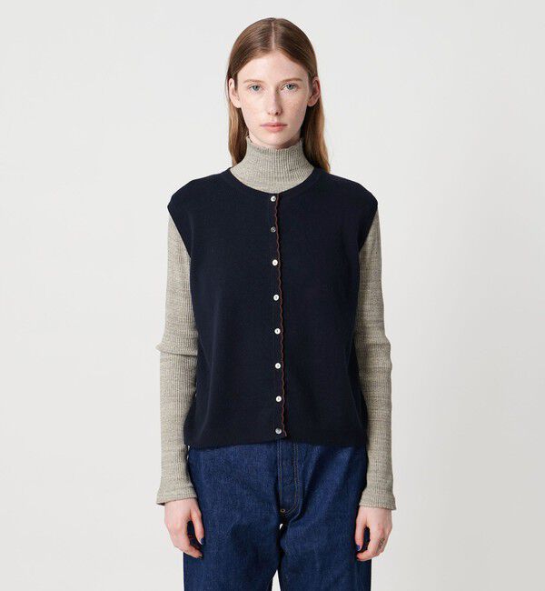 STEVEN ALAN「＜Steven Alan＞コットン カシミヤ ラッフル ニットベスト」|ベスト・ジレ|