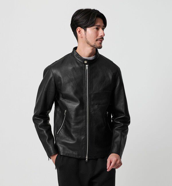 BEAUTY&YOUTH UNITED ARROWS「【WEB限定 WARDROBE SMART】 シープ シングル ライダースジャケット」|ライダースジャケット|