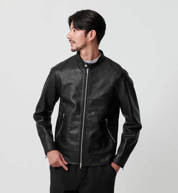 BEAUTY&YOUTH UNITED ARROWS「【WEB限定 WARDROBE SMART】 シープ シングル ライダースジャケット」|ライダースジャケット|