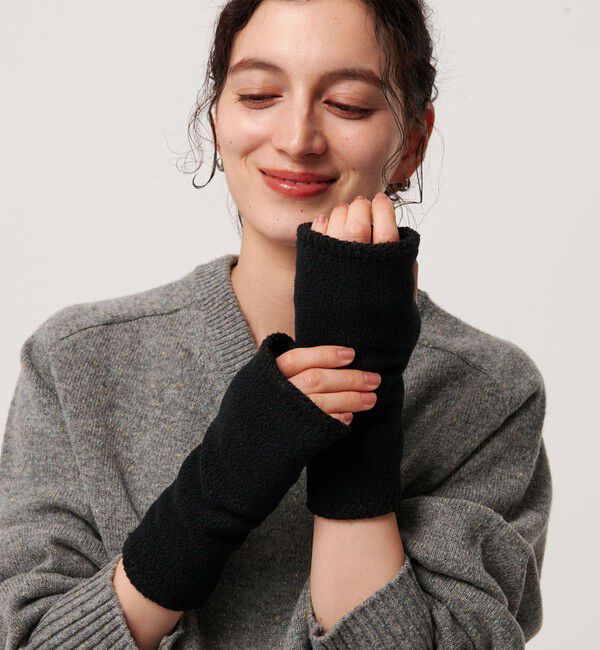 BEAUTY&YOUTH UNITED ARROWS「＜TWEEDMILL＞フリース ステッチ フィンガーレスグローブ」|手袋|