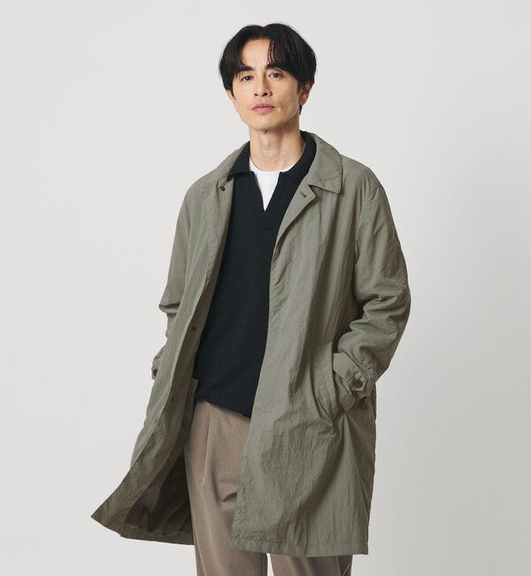 BEAUTY&YOUTH UNITED ARROWS「PERTEX ナイロン バルマカン コート 撥水」|ステンカラーコート|OLIVE