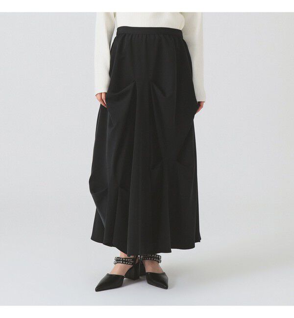 Ray BEAMS 「ランダム タック ボリューム スカート」|スカート|BLACK
