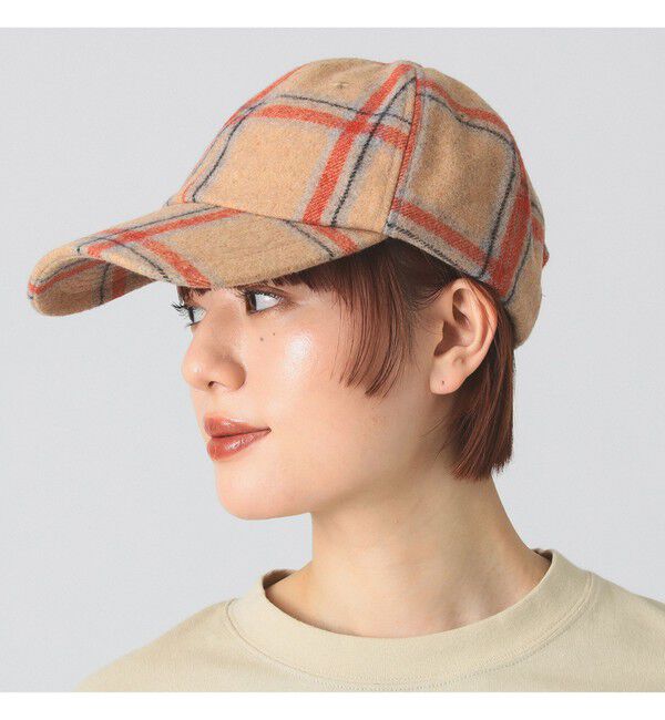 Ray BEAMS 「チェック柄 キャップ」|キャップ・キャスケット|BEIGE_CHK