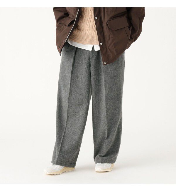 BEAMS「フランネル ワイド スラックス」|チノ|