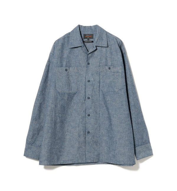 BEAMS PLUS「MIL Open Collar Chambray」|シャツ・ブラウス|BLUE