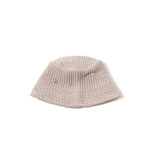 BEAMS「RACAL / Damage Knit Bucket Hat」|キャップ・キャスケット|LT.Beige