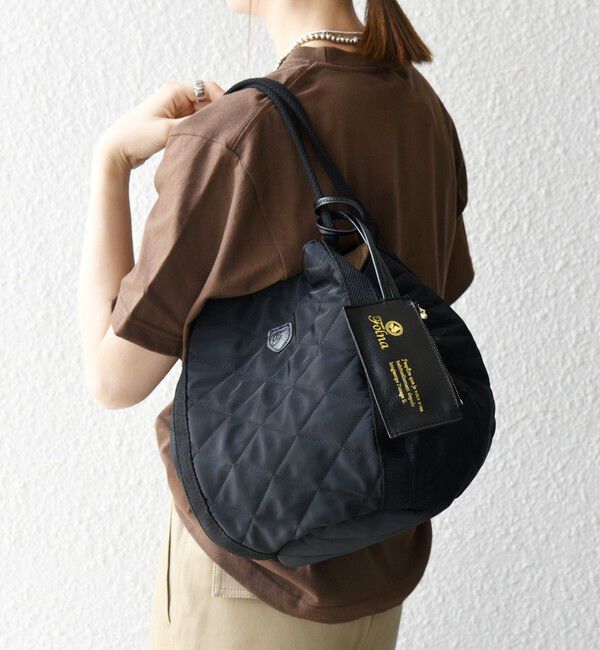 SHIPS any「《一部追加予約》【SHIPS any別注】Folna: 2WAY キルティング バッグ」|トートバッグ|ブラック