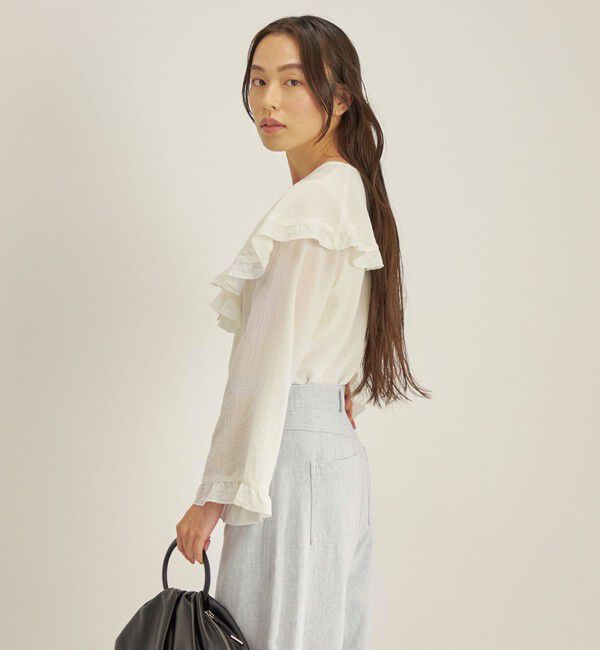 SHIPS for women「〈手洗い可能〉スムージーリップ ラッフル ブラウス ◇」|シャツ・ブラウス|