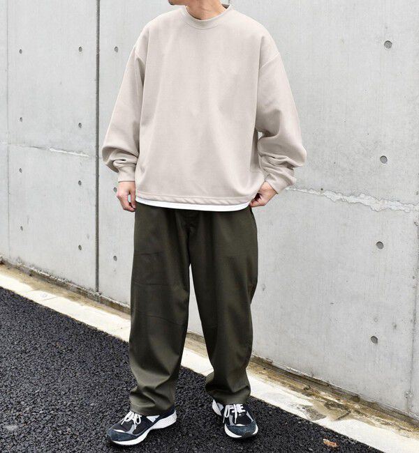 SHIPS any「SHIPS any: 〈洗濯機可能〉フェイクスエード (ポリエステル) / レイヤード クルーネック プルオーバー◇」|スウェット・ジャージ|