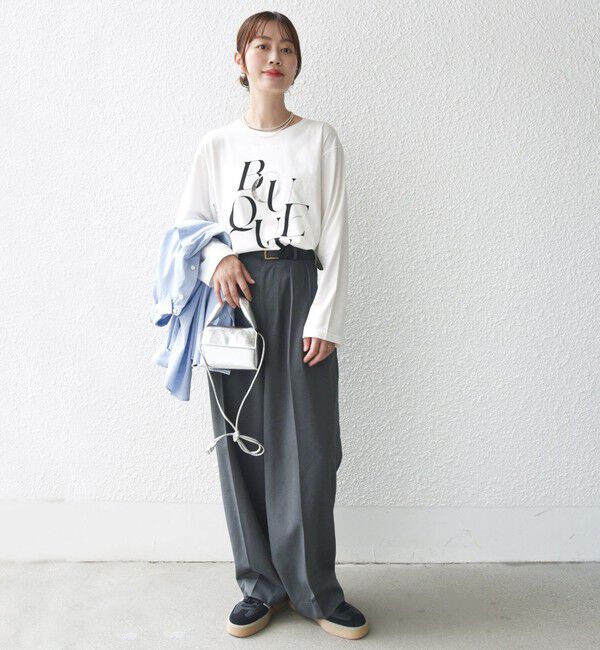 SHIPS for women「【WEB限定】バリエーション ロゴ プリント ロングスリーブ TEE」|Tシャツ・カットソー|