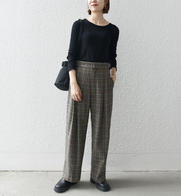 SHIPS any「SHIPS any:〈手洗い可能〉ウールライク チェック セミワイド グルカ パンツ」|その他|