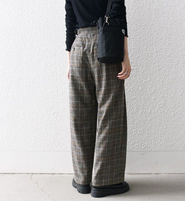 SHIPS any「SHIPS any:〈手洗い可能〉ウールライク チェック セミワイド グルカ パンツ」|その他|