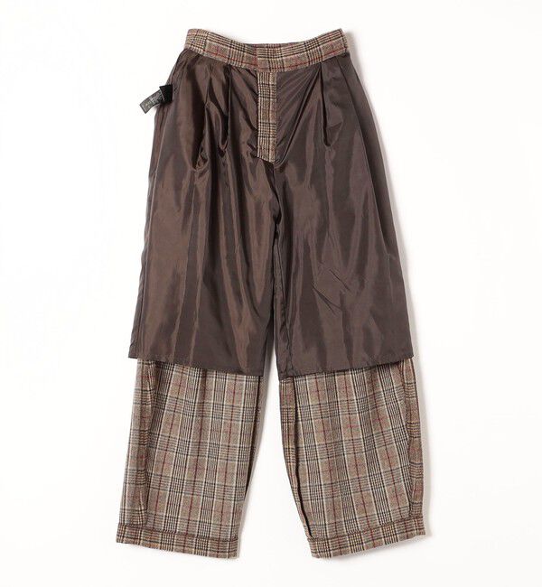 SHIPS any「SHIPS any:〈手洗い可能〉ウールライク チェック セミワイド グルカ パンツ」|その他|