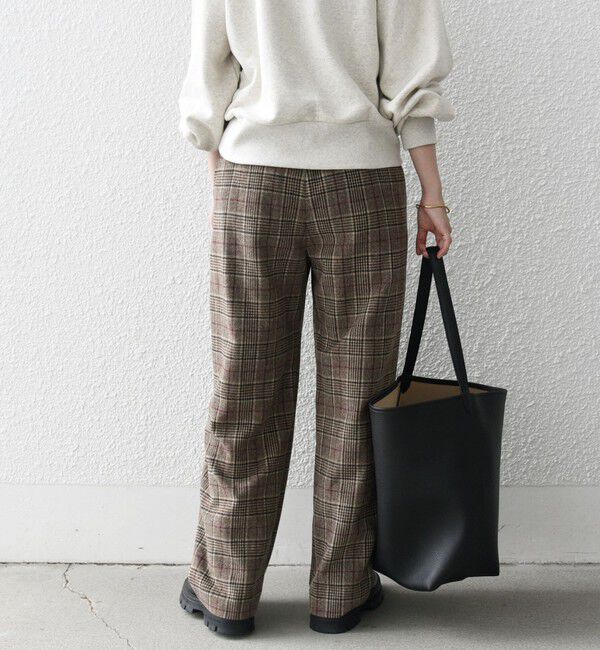 SHIPS any「SHIPS any:〈手洗い可能〉ウールライク チェック セミワイド グルカ パンツ」|その他|