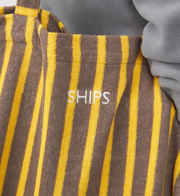 SHIPS「【WEB限定】SHIPS: パイル ストライプ SHIPSロゴ エンブロイダリー トート バッグ」|トートバッグ|