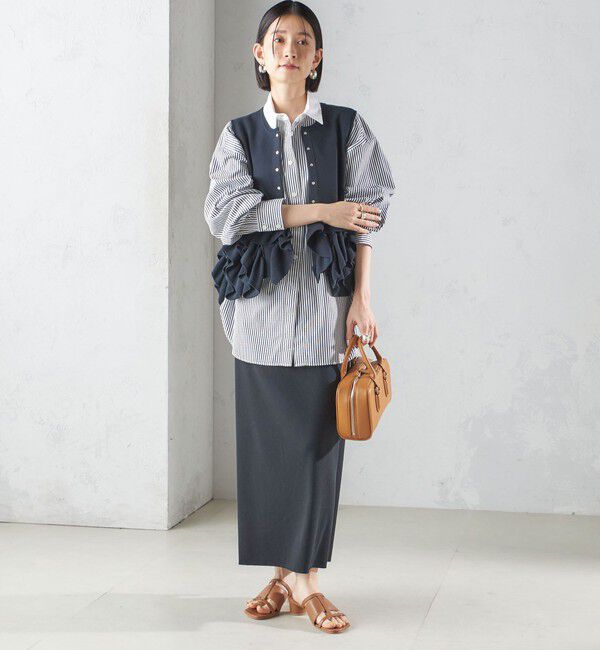 SHIPS for women「〈手洗い可能〉ペプラム フリル 2WAY ベスト」|ベスト・ジレ|