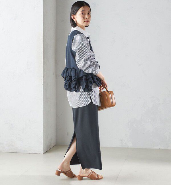 SHIPS for women「〈手洗い可能〉ペプラム フリル 2WAY ベスト」|ベスト・ジレ|