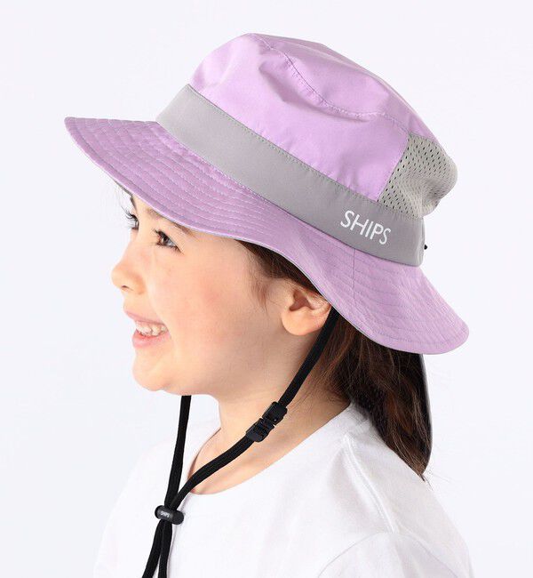 SHIPS KIDS「SHIPS KIDS:〈UVカット/撥水/吸水速乾〉サファリ ハット」|ハット|ライラック