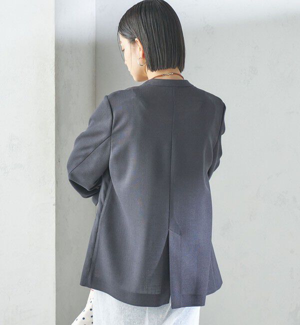 SHIPS for women「〈手洗い可能〉Asami 麻調合繊 カラーレス ジャケット」|ノーカラージャケット|