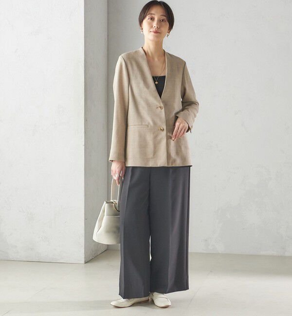 SHIPS for women「〈手洗い可能〉Asami 麻調合繊 カラーレス ジャケット」|ノーカラージャケット|